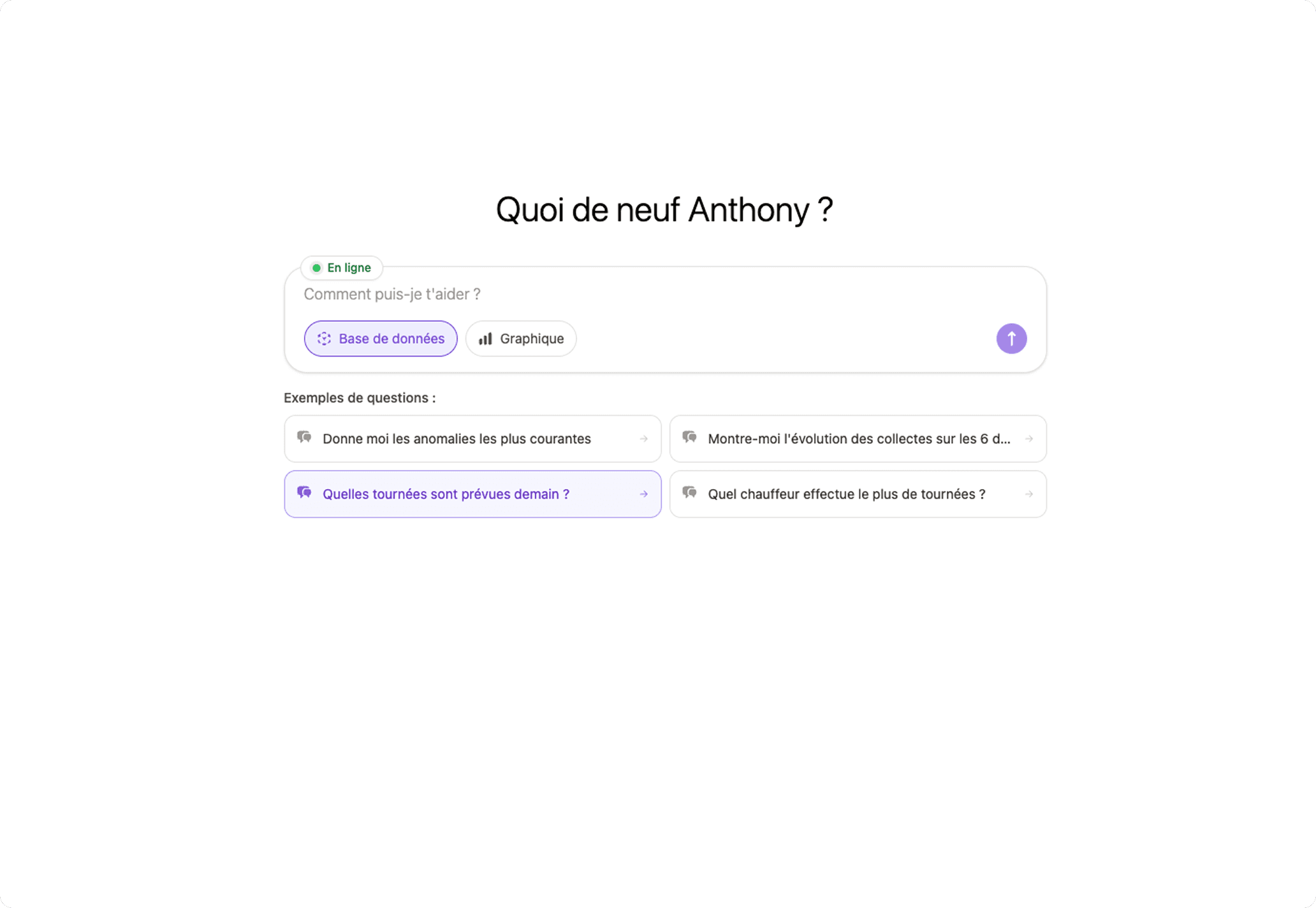 Assistant IA intégré pour la gestion de collecte
