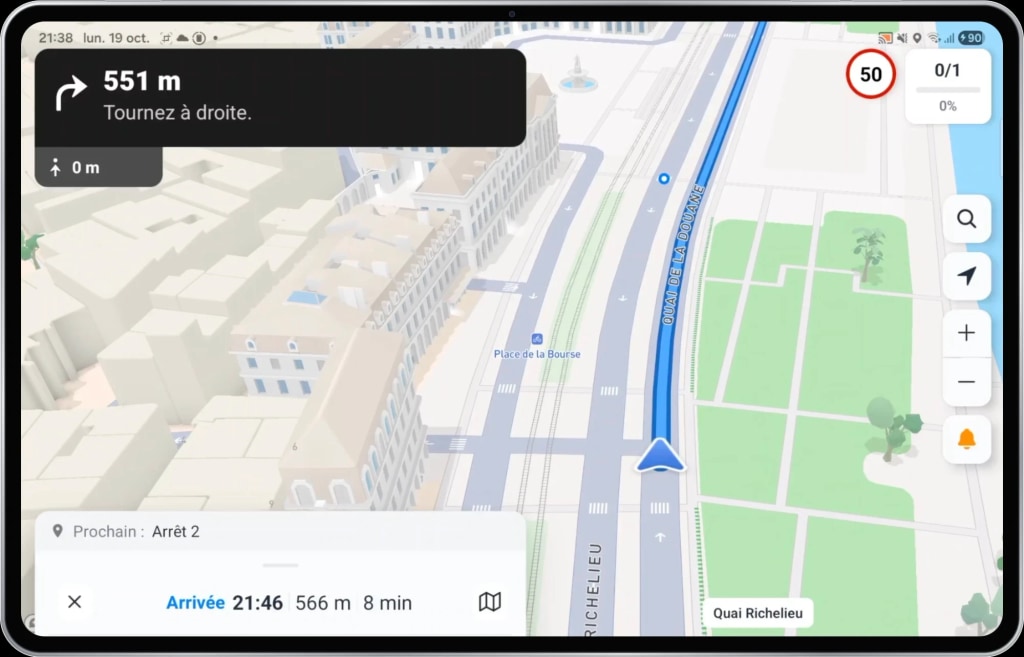Guidage de l'application chauffeur Coltine sur tablette